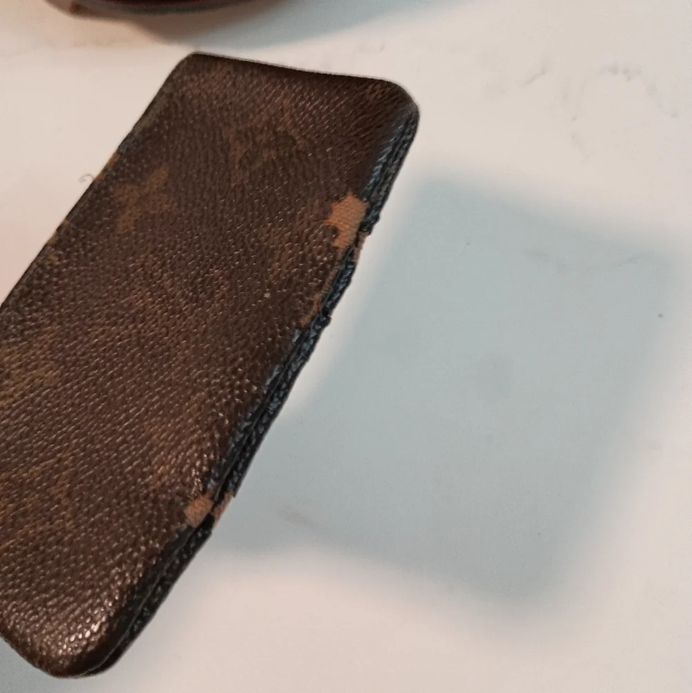LOUIS VUITTON Monogram Pochette Coin Case Brown